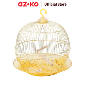 [EZO.0801468] AZKO Cavea 38.5X40 cm Honai Kandang Burung Small - Gold Rumah Burung Sangkar Burung Besi Bird Cage Kebutuhan Hewan Peliharaan