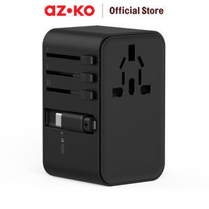 [EZO.0801476] AZKO Krisbow Travel Adaptor 2 Usb A & 2 Usb C 70 Watt Dengan Kabel Konektor Perangkat Elektronik Adapter Usb A Usb C Aksesoris Gadget Converter