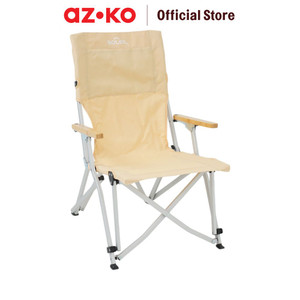 [EZO.0801481] AZKO Soleil Massive Kursi Lipat Berlengan Aluminium - Krem Beige Multifunctional Foldable Chair Tempat Duduk Serbaguna Kursi Piknik Bangku Kemah
