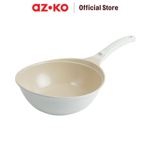 [EZO.0801483] AZKO Kris 26 cm Colormic Wajan Penggorengan Wok - Krem Beige Frypan Pan Wok Anti Lengket Non Stick Teflon Penggoreng Alat Masak Perlengkapan Dapur
