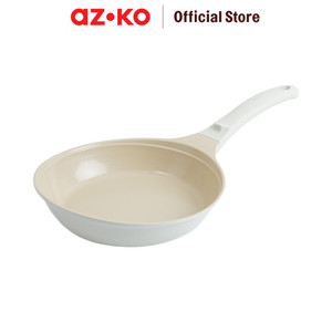 [EZO.0801484] AZKO Kris 24 cm Colormic Wajan Penggorengan - Krem Frypan Pan Wok Anti Lengket Non Stick Teflon Penggoreng Alat Masak Perlengkapan Dapur