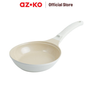 [EZO.0801485] AZKO Kris 20 cm Colormic Wajan Penggorengan - Krem Frypan Pan Wok Anti Lengket Non Stick Teflon Penggoreng Alat Masak Perlengkapan Dapur