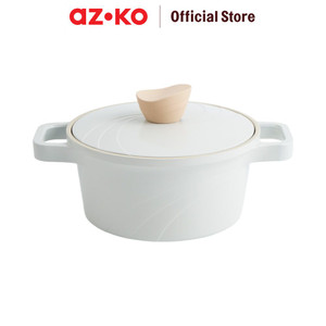 [EZO.0801486] AZKO Kris 20 cm Colormic Panci Dengan Tutup - Krem Beige Cookware Panci Peralatan Masak Kitchen Tools