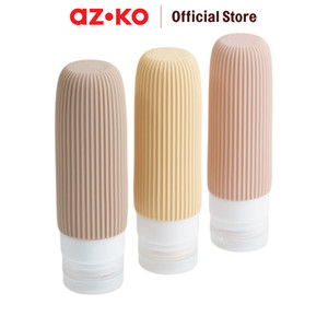[EZO.0801506] AZKO Passport 90 ml Set 3 Pcs Botol Travel Travel Bottle Wadah Sabun Sampo Lotion Praktis Serbaguna Perlengkapan Traveling