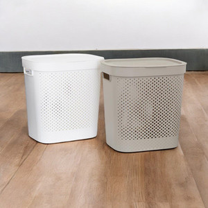 [EZO.0801515] AZKO Stora 43.5X35.5X45 cm Keranjang Laundry Tempat Baju Pakaian Kotor Wadah Cucian Laundry Basket Perlengkapan Rumah Tangga - Cokelat