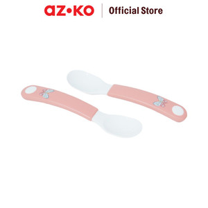 [EZO.0801544] AZKO Rosti Set 2 Pcs Sendok Makan Bayi Butterfly - Pink Baby Table Spoon Food Grade Eating Utensil Sendok Makan Peralatan Makan