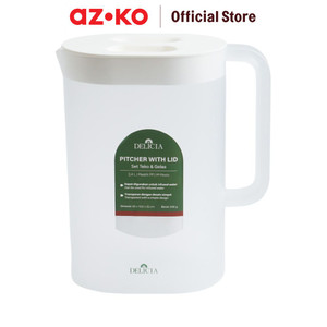 [EZO.0801549] AZKO Delicia 2.4 ltr Teko Minum - Putih Water Jug Pitcher Dengan Tutup Dan Handle Wadah Penyimpanan Air Peralatan Minum