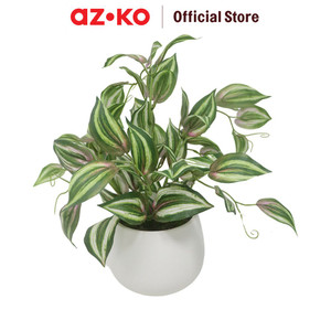[EZO.0801562] AZKO Forhom Tanaman Artifisial Chorophytum Dengan Pot Keramik - Hijau Tumbuhan Tanaman Buatan Dekorasi Plant Sintetis Pajangan Rumah Serbaguna Hiasan Properti Foto