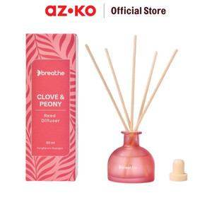 [EZO.0801564] AZKO Breathe 50 ml Clove And Peony Reed Diffuser Rattan Sticks Freshener Aromaterapi Pengharum Ruangan Stick Room Fragrance