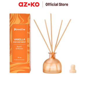 [EZO.0801566] AZKO Breathe 50 ml Vanilla Enchantment Reed Diffuser Rattan Sticks Freshener Aromaterapi Pengharum Ruangan Stick Room Fragrance