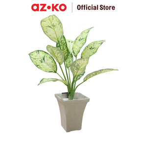 [EZO.0801567] AZKO Forhom 43.2 cm Tanaman Artifisial Silver Aglaonema Dengan Pot - Hijau Tumbuhan Tanaman Buatan Dekorasi Plant Sintetis Pajangan Rumah Serbaguna Hiasan Properti Foto