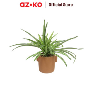 [EZO.0801570] AZKO Forhom Tanaman Artifisial Cymbidium Dengan Pot Tera - Hijau Tumbuhan Tanaman Buatan Dekorasi Plant Sintetis Pajangan Rumah Serbaguna Hiasan Properti Foto
