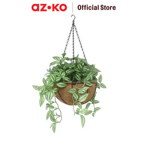 [EZO.0801594] AZKO Forhom 22 cm Tanaman Artifisial Gantung Wander Jew Dengan Pot Keranjang Tumbuhan Tanaman Buatan Dekorasi Plant Sintetis Pajangan Rumah Serbaguna Hiasan Properti Foto