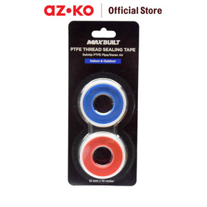 [EZO.0801597] AZKO Maxbuilt 1.2 cmx10 mtr Seal Tape Pipa Keran Ptfe - Biru/Merah Tambalan Perekat Pipa Penambal Anti Bocor Tambalan Pipa Bocor Leakproof Glue Perlengkapan Pertukangan