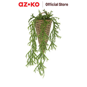 [EZO.0801600] AZKO Forhom Tanaman Artifisial Gantung Staghorn Dengan Pot Keranjang Tumbuhan Tanaman Buatan Dekorasi Plant Sintetis Pajangan Rumah Serbaguna Hiasan Properti Foto