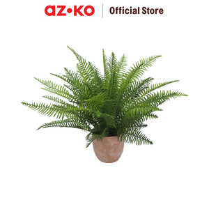 [EZO.0801607] AZKO Forhom 66 cm Tanaman Artifisial Fern Dengan Pot Plastik - Hijau Tumbuhan Tanaman Buatan Dekorasi Plant Sintetis Pajangan Rumah Serbaguna Hiasan Properti Foto