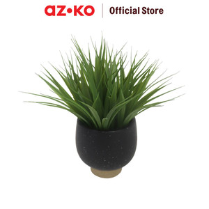 [EZO.0801610] AZKO Forhom Tanaman Artifisial Aquatic Grass Dengan Pot Keramik - Hitam Tumbuhan Tanaman Buatan Dekorasi Plant Sintetis Pajangan Rumah Serbaguna Hiasan Properti Foto