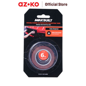 [EZO.0801611] AZKO Maxbuilt 1.2 cmx1.52 mtr Isolasi Mounting Tape Automotive Exterior Isolasi Lakban Alat Penempel Tape Double Side Selotip Dua Sisi Selotip Super Kuat