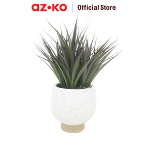 [EZO.0801612] AZKO Forhom Tanaman Artifisial Aquatic Grass Dengan Pot Keramik - Putih Tumbuhan Tanaman Buatan Dekorasi Plant Sintetis Pajangan Rumah Serbaguna Hiasan Properti Foto