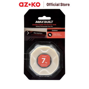 [EZO.0801613] AZKO Maxbuilt 2.5 cmx1.5 mtr Isolasi Mounting Tape Exterior - Putih Isolasi Lakban Alat Penempel Tape Double Side Selotip Dua Sisi Selotip Super Kuat