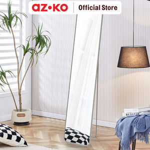 [EZO.0801638] AZKO Arthome Cermin Lantai Aluminium Square Standing Floor Mirror Kaca Berdiri Serbaguna Dengan Sandaran Furniture Indoor Rumah