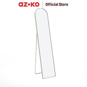 [EZO.0801640] AZKO Arthome Cermin Lantai Aluminium Curved Standing Floor Mirror Kaca Berdiri Serbaguna Dengan Sandaran Furniture Indoor Rumah