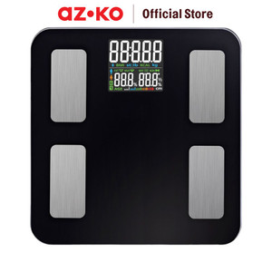 [EZO.0801642] AZKO Krisbow Sync Smart Timbangan Badan Digital Colored Display - Hitam Smart Body Weight Scale Alat Pengukur Berat Badan Pintar Penghitung Berat Tubuh