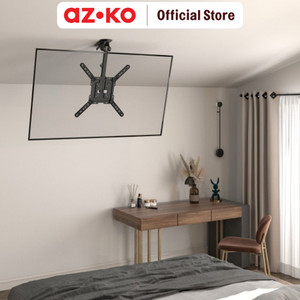 [EZO.0801667] AZKO Krisbow Bracket Tv Plafon 23-55 Inci - Hitam Fixed Fixture Television Penyangga Televisi Breket Gantung Tv Ceiling Tv Bracket