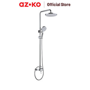 [EZO.0801672] AZKO Acroz Serenio Set Shower Mandi - Silver Pancuran Air Mandi Perlengkapan Kamar Mandi Bathroom Tools Set Shower Hand Handle Selang