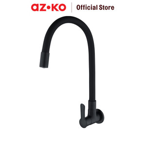 [EZO.0801674] AZKO Acroz Keran Dapur Wall Fleksibel T4025 - Hitam Kitchen Sink Faucet Peralatan Dapur Kran Air Wastafel