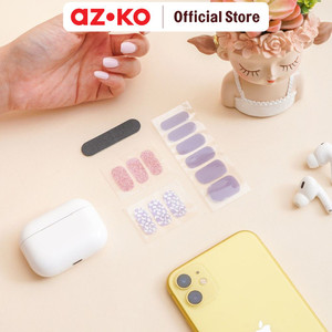 [EZO.0801703] AZKO Ataru Set 12 Pcs Sticker Kuku Combination Fall Nails Sticker Kuku Tempel Stiker Nail Art Aksesori Kuku Perawatan Salon