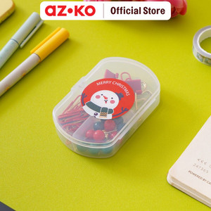 [EZO.0801711] AZKO Ataru Set Klip Penjepit Kertas Mix - Merah/Hijau Stationery Set Pins Clips Perlengkapan Alat Kantor