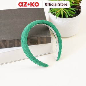 [EZO.0801713] AZKO Ataru Bando Thick Stripe Suede - Hijau Headband Bando Stylish Aksesoris Kepala Fashion Wanita