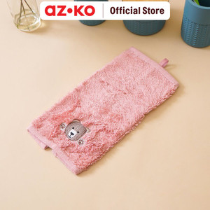 [EZO.0801794] AZKO Ataru 25X25 cm Handuk Tangan Bear - Pink Hand Towel Kain Pengering Tangan Perlengkapan Rumah Tangga