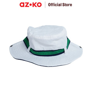 [EZO.0801796] AZKO Ataru Topi Bucket Dengan List - Hijau/Putih Aksesoris Kepala Bucket Hat Topi Stylish Unisex Serbaguna Aksesoris Fashion Pria Wanita