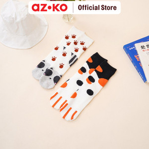 [EZO.0801800] AZKO Ataru Set 2 Pasang Kaos Kaki Winter Paw Racoon Women Socks Kaus Kaki Tinggi Cewek Kaos Kaki Shoes