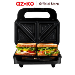 [EZO.0801810] AZKO Kris Toaster Sandwich 2 Slice - Hitam Deep Panggangan Roti Lapis Pemanggang Roti Bread Grill Pembuat Makanan