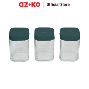 [EZO.0801838] AZKO Kris 400 ml Set 3 Pcs Petit Tempat Bumbu Dapur - Hijau Organizer Penyimpanan Toples Bumbu Serbaguna Spices Rack Tempat Bumbu Perlengkapan Dapur Kitchen Tools
