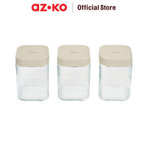 [EZO.0801839] AZKO Kris 200 ml Set 3 Pcs Petit Tempat Bumbu Dapur - Krem Beige Spice Jar Tempat Penyimpanan Bumbu Perlengkapan Dapur Seasoning Jar