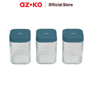 [EZO.0801840] AZKO Kris 400 ml Set 3 Pcs Petit Tempat Bumbu Dapur - Biru Organizer Penyimpanan Toples Bumbu Serbaguna Spices Rack Tempat Bumbu Perlengkapan Dapur Kitchen Tools
