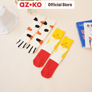 [EZO.0801858] AZKO Ataru Set 2 Pasang Kaos Kaki Winter Paw Chicken Women Socks Kaus Kaki Tinggi Cewek Kaos Kaki Shoes