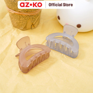 [EZO.0801859] AZKO Ataru Set 2 Pcs Jepit Rambut Semi Circle - Abu/Cokelat Hair Clip Aksesoris Jepitan Cewek Penjepit Hiasan Rambut Wanita Aksesori Kepala