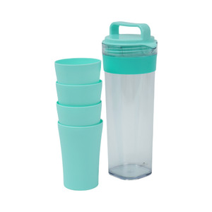 [EZO.0801876] AZKO Delicia Set 5 Pcs Skyte Teko & Gelas Set Water Jug With Glass Pitcher Dengan Tutup Dan Handle Wadah Penyimpanan Air Peralatan Minum - Hijau