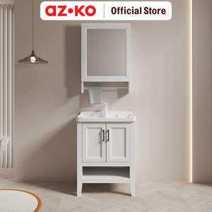[EZO.0801882] AZKO Fosa Set Kabinet Kamar Mandi Pvc Pro2 - Putih Organizer Serbaguna Bathroom Cabinet Aksesoris Kamar Mandi Kompartemen Penyimpanan Alat Mandi