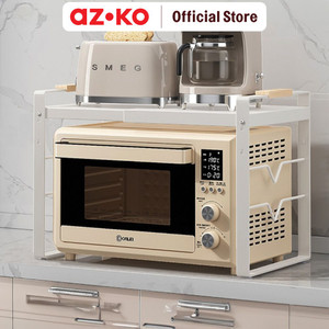 [EZO.0801893] AZKO Stora Rak Microwave 1 Tingkat Extendable - Putih Extra Shelf Part Ambalan Organizer Serbaguna Tempat Simpan Barang Multifungsi Rak Storage Perlengkapan Rumah Tangga