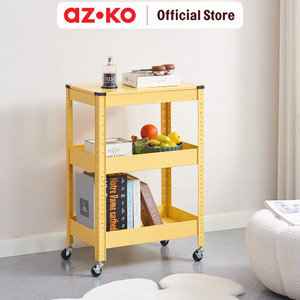 [EZO.0801906] AZKO Stora Kenta Rak Troli 3 Tingkat - Kuning Tempat Penyimpanan Multifungsi Dengan Roda Storage Trolley Wheels Rack