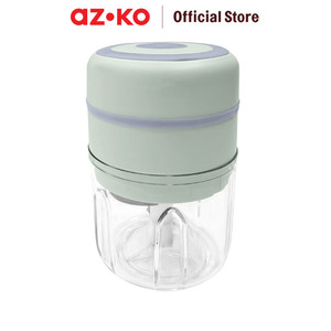 [EZO.0801918] AZKO Memoo 250 ml Mini Chopper Rechargeable - Hijau Penghalus Bahan Masakan Pencincang Bawang Cabai Serbaguna Gilingan Bumbu Dapur Pemotong Makanan