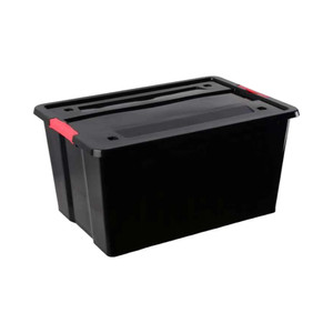 [EZO.0801925] AZKO Maxbuilt 65X46X32 cm Kotak Penyimpanan Dengan Roda - Hitam Container Box Kotak Serbaguna Wadah Simpan Storage Box Dengan Roda Boks Organizer