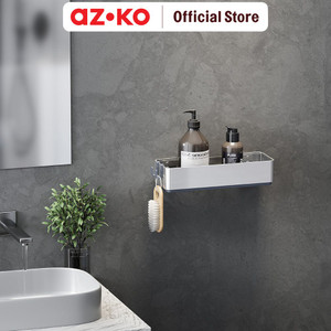 [EZO.0801941] AZKO Stora Rak Dinding Kamar Mandi Aluminium Wk820429 Shower Wall Shelf Organizer Tempat Sampo Sabun Rak Tembok Serbaguna Aksesoris Kamar Mandi Furniture Indoor Rumah