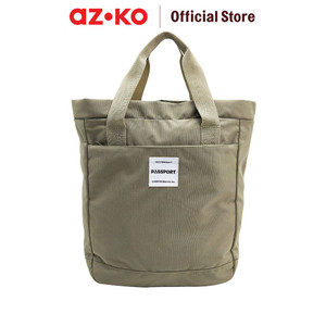 [EZO.0801979] AZKO Passport Zoey Tas Ransel Tote - Cokelat Khaki Adult Backpack Tas Punggung Dewasa Ransel Gendong Serbaguna Totebag